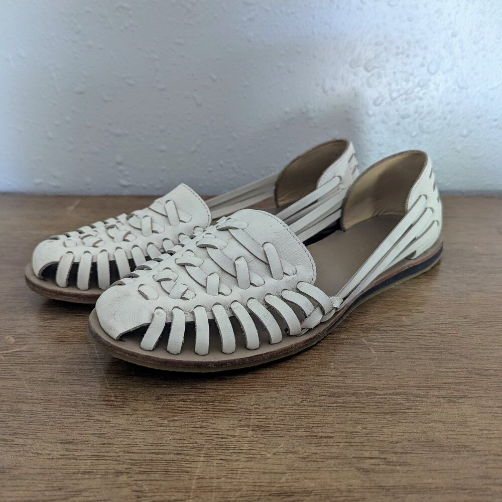 Nisolo Huarache Cream Flats
